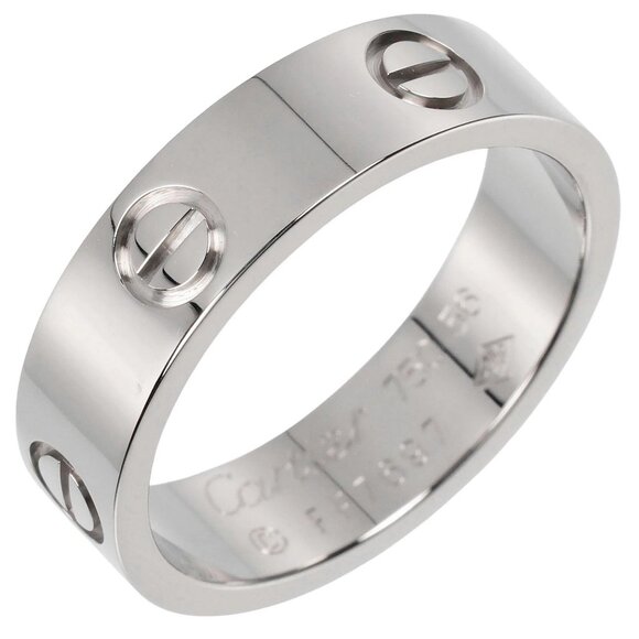 CARTIER love Ring K18 white gold #7.8(US Size) 7.6g mens - Picture 1 of 11